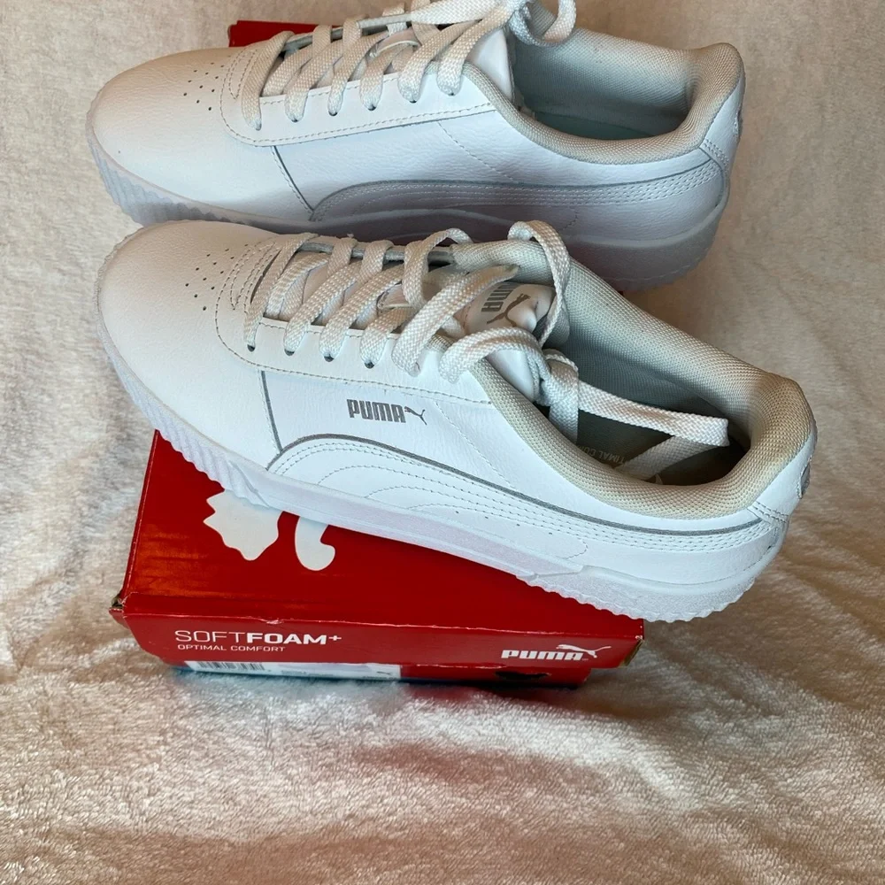 New size  9 us womens / femmes white soft foam optimal comfort sneakers - Picture 6 of 6